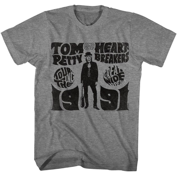 Tom Petty Touring Tgwo 91 Graphite Heather Adult T-Shirt