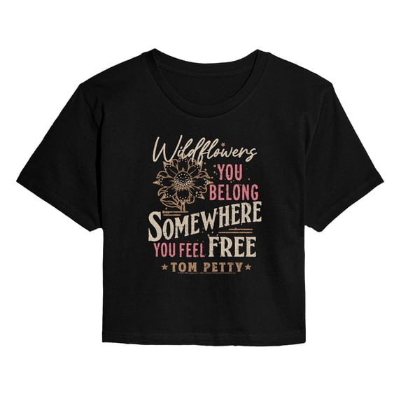 Tom Petty - Wildflowers - Juniors Cropped Graphic T-Shirt