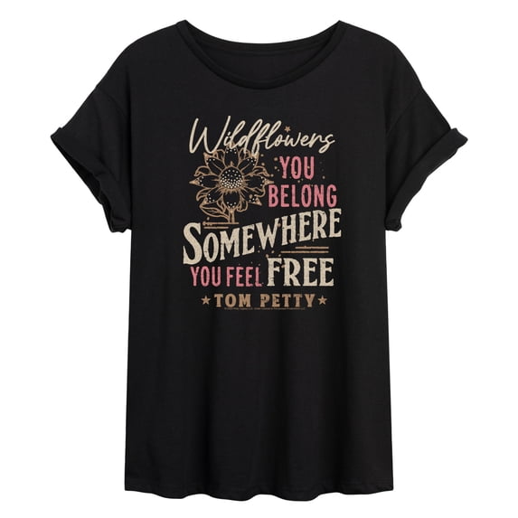Tom Petty - Wildflowers - Juniors Oversized Graphic T-Shirt