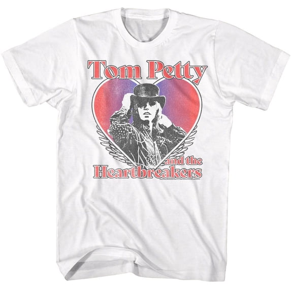 Tom Petty & the Heartbreakers Heart Men's T Shirt - White, 2XL