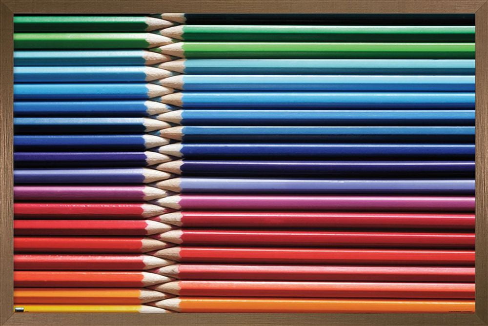 Tom Quartermaine - Colored Pencils Wall Poster, 14.725" x 22.375", Framed