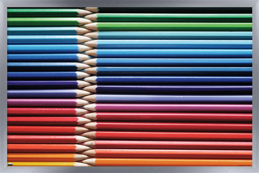 Tom Quartermaine - Colored Pencils Wall Poster, 14.725" x 22.375", Framed