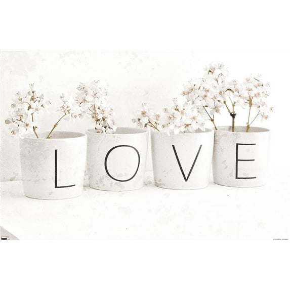 Tom Quartermaine - Love Blossom in Cups Wall Poster, 14.725" x 22.375"