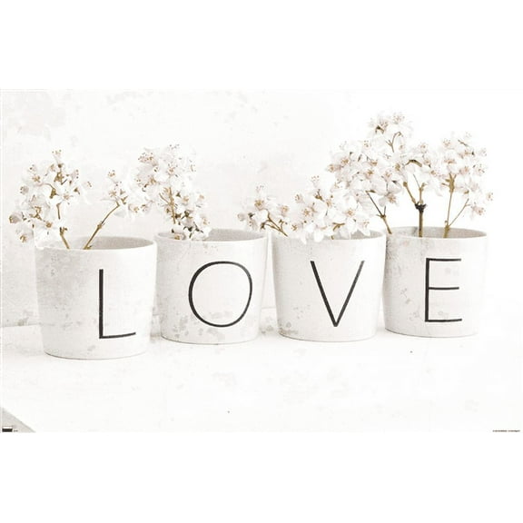 Tom Quartermaine - Love Blossom in Cups Wall Poster, 22.375" x 34"