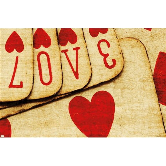 Tom Quartermaine - Playing Cards with Love Wall Poster, 22.375" x 34"