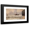 thumbnail image 1 of Tom Roberts 14x10 Black Modern Framed Museum Art Print Titled - Fog, Thames Embankment (1884), 1 of 5