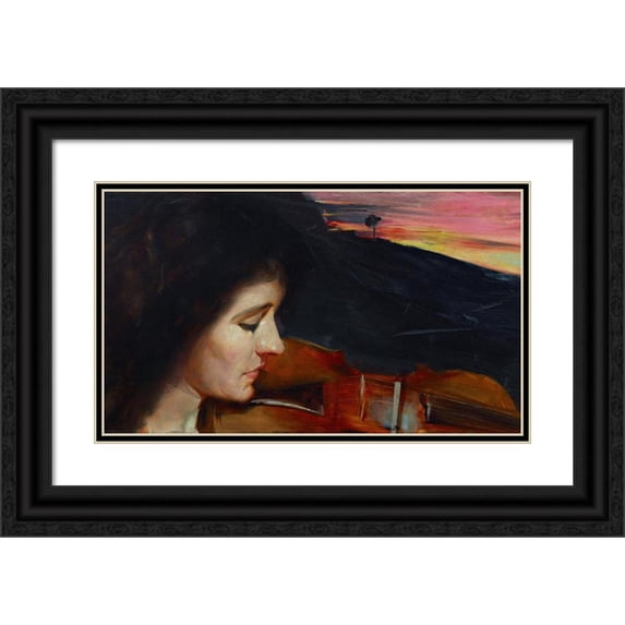 Tom Roberts 24x16 Black Ornate Framed Double Matted Museum Art Print Titled: Adagio (About 1893)