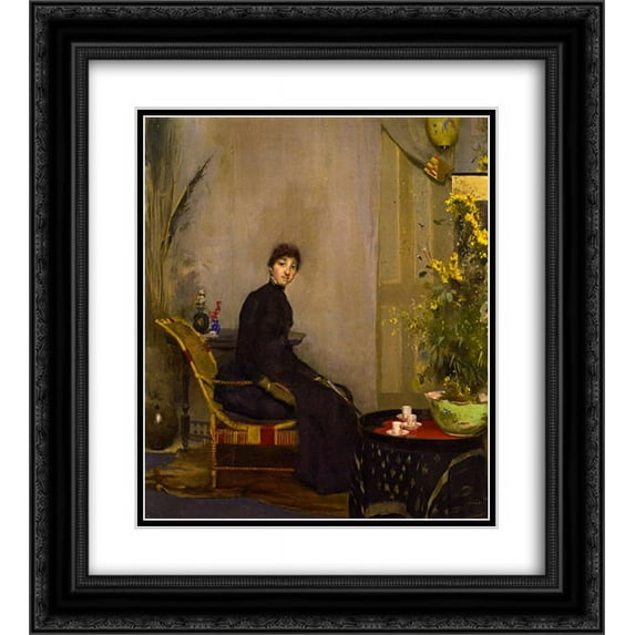 Tom Roberts 2x Matted 20x22 Black Ornate Framed Art Print 'Mrs. L. A. Abrahams '
