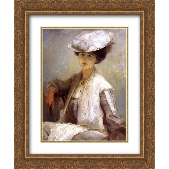 Tom Roberts 2x Matted 20x24 Gold Ornate Framed Art Print 'Grey Lady (Mrs. Ince) '
