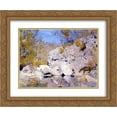 thumbnail image 1 of Tom Roberts 2x Matted 24x20 Gold Ornate Framed Art Print 'In a Corner on the Macintyre ', 1 of 2