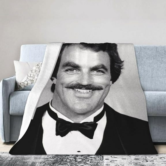 Tom Selleck Blanket Soft Flannel Fleece Throw Blanket Pattern Warm Plush Blankets 60"x50"