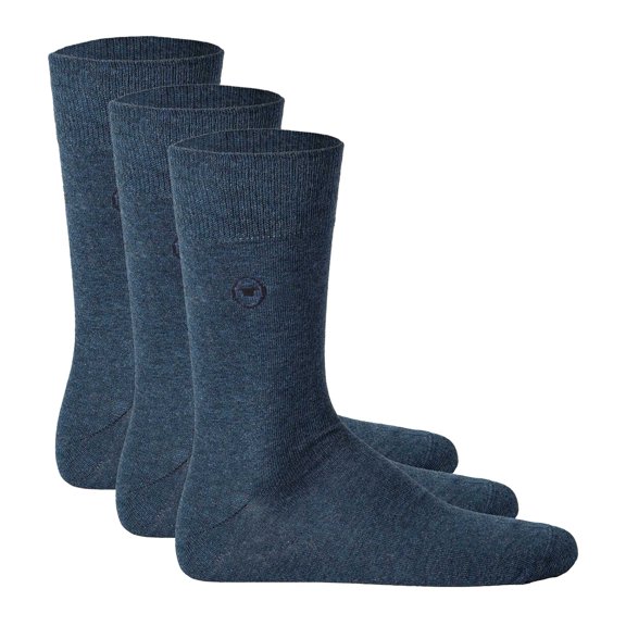 Tom Tailor Men's Socks, 3 Pack - Basic, Cotton Blend, Solid Color Blue 43-46 (Uk 8,5-11)