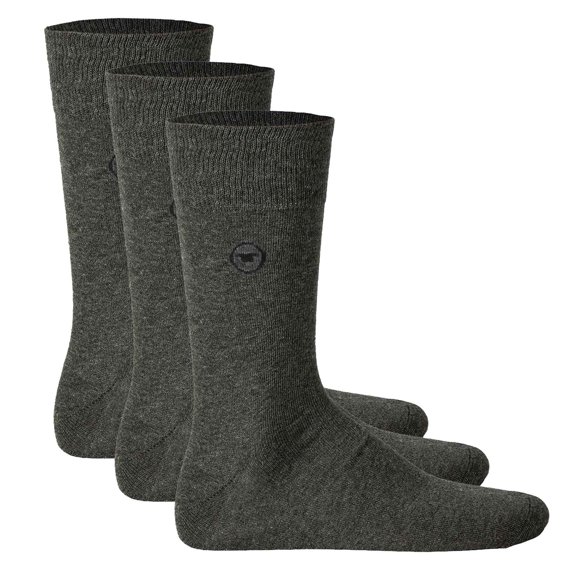 Tom Tailor Men's Socks, 3 Pack - Basic, Cotton Blend, Solid Color Grey 39-42 (Uk 5,5-8)