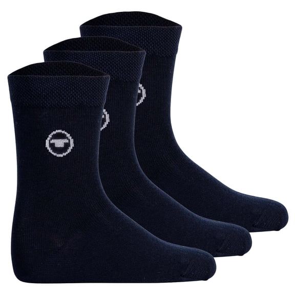 Tom Tailor Unisex Kids Socks, 3-Pack - Socks, Cotton, Logo, Solid Color Blue 31-34