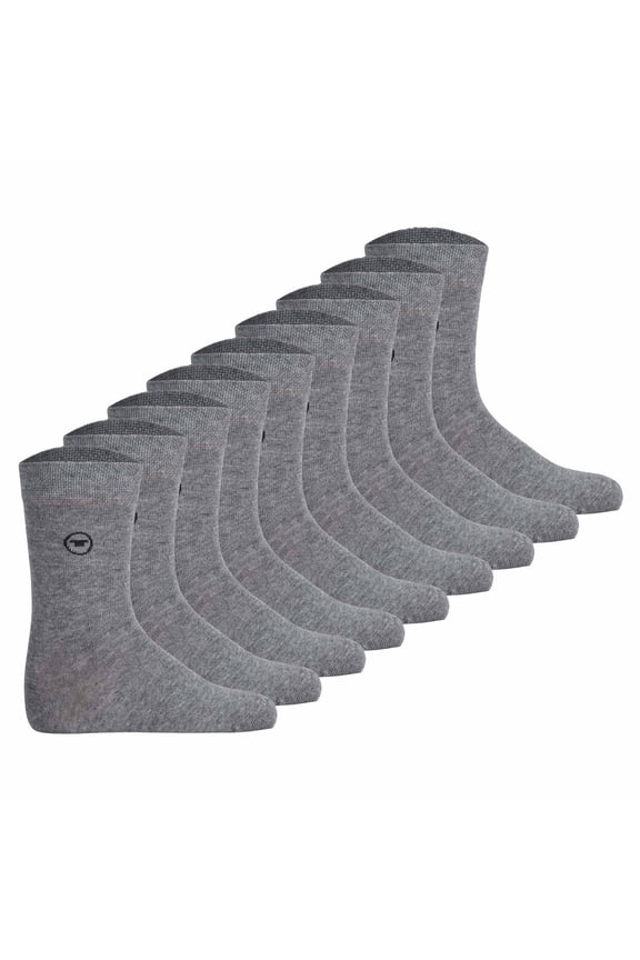 Unisex Kids Socks, 3-Pack - Socks, Cotton, Logo, Solid Color Grey 23-26