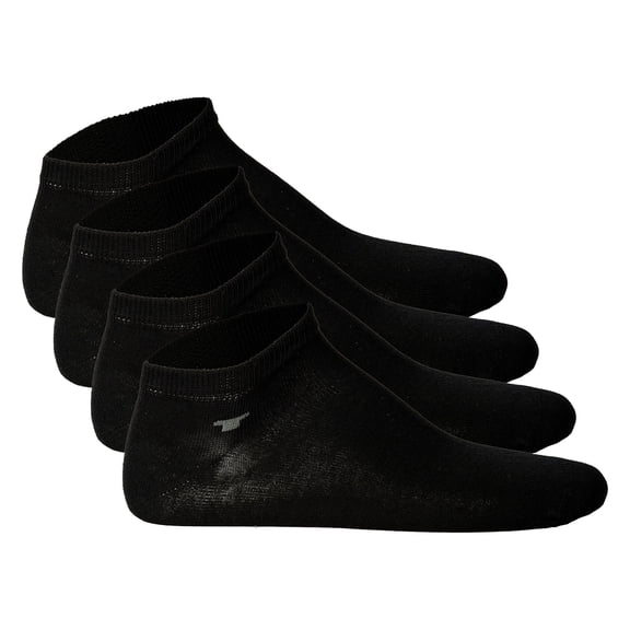 Tom Tailor Unisex Socks, 4-Pack - Basic, Sneaker Socks, Unicoloured Black 43-46
