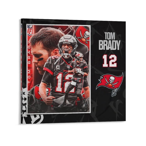 Tom Terrific Tom & Brady Football Legend Player Poster (4) Art Poster Canvas Painting Decor Wall Print Photo Gifts Home Modern Decorative Posters 16x16inch(40x40cm)