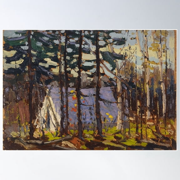Tom Thomson, Artist'S Camp, Canoe Lake, Algonquin Park, Fall 1915 Poster Wall Art, Modern Wall Decor For Living Room Bedroom, 16x24 UNFRAMED