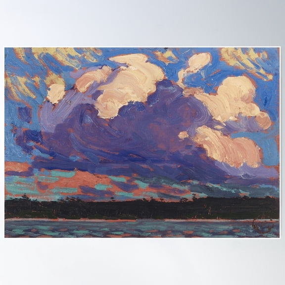 Tom Thomson Evening Cloud Poster Wall Art, Modern Wall Decor For Living Room Bedroom, 8x12 UNFRAMED