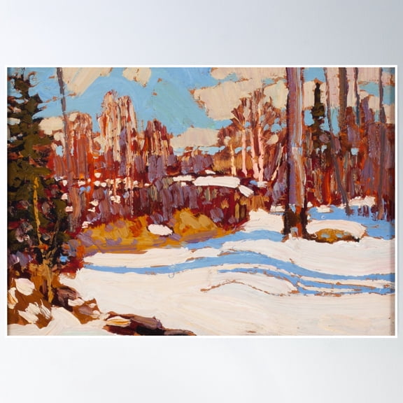 Tom Thomson Woods In Winter Poster Wall Art, Modern Wall Decor, 8x12 UNFRAMED