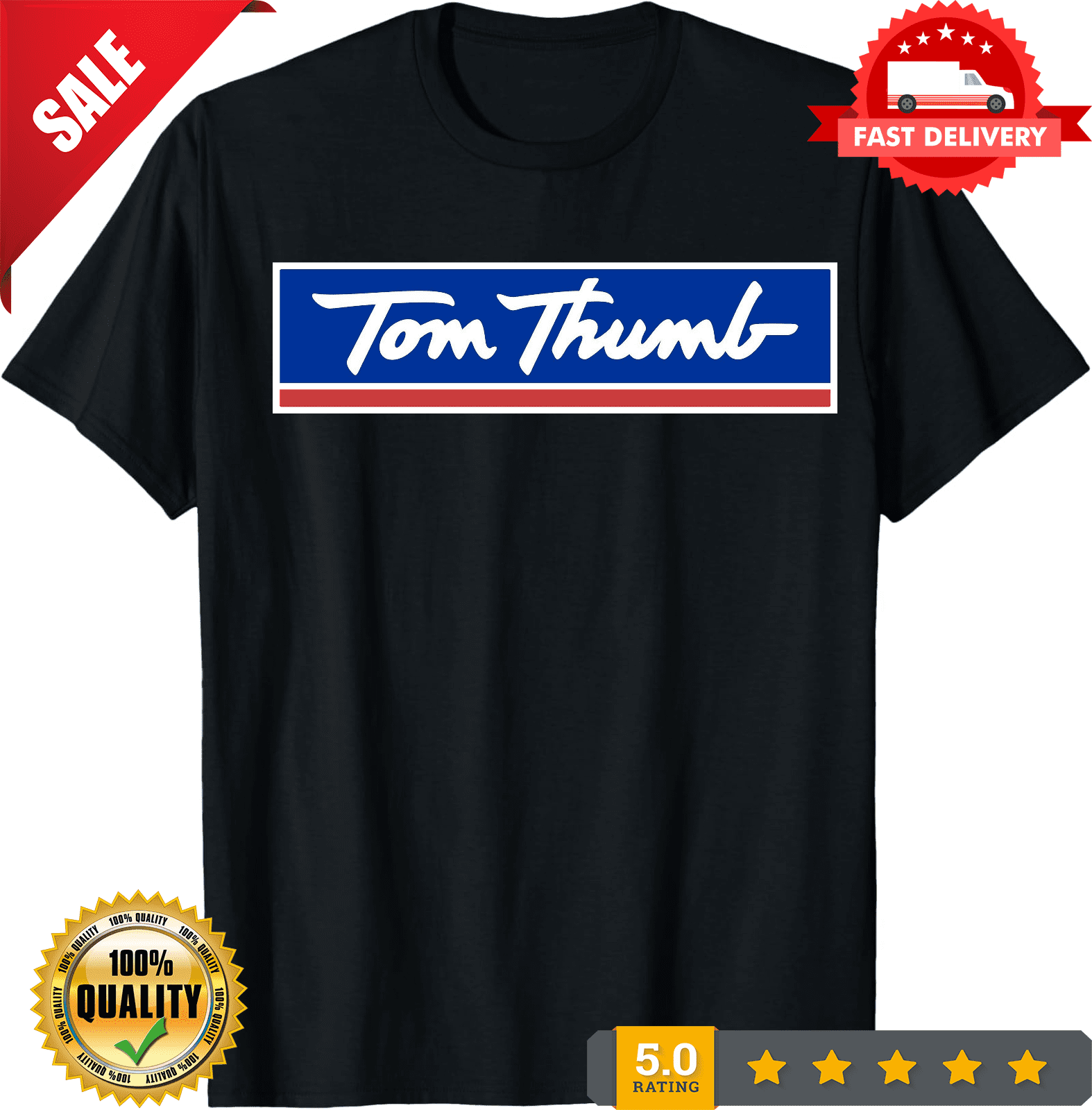 Tom Thumb Grocery Logo Men's T-Shirt American Size T-Shirt
