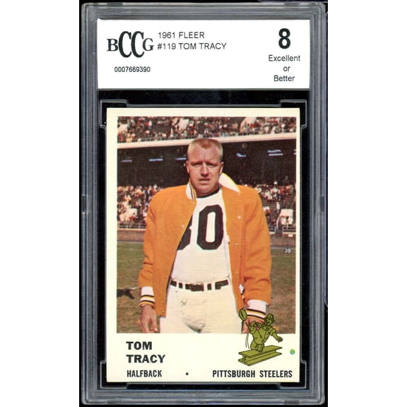 Tom Tracy Card 1961 Fleer #119 BGS BCCG 8 (holder issue)