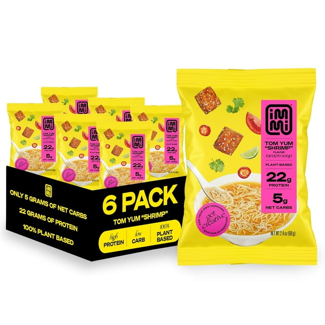 Tom Yum "Shrimp" Ramen, 100 Plant Based, Keto Friendly, Low Carb, High