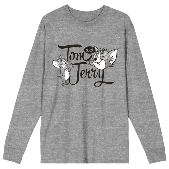Tom and Jerry Athletic Heather Graphic Long Sleeve Tee- XL