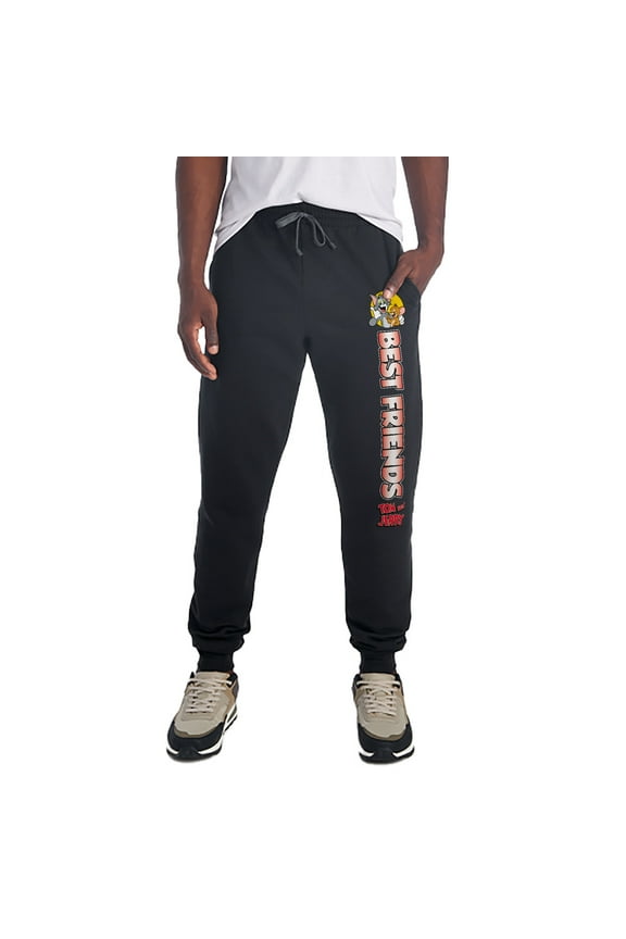 Tom and Jerry Best Friends Unisex Jogger Sweatpants with Pockets for Men and Women, Black, Small