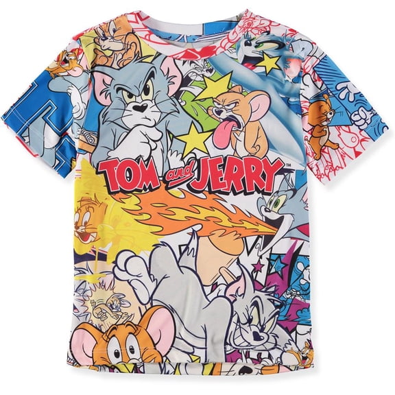 Tom and Jerry Boys 4-20 Short Sleeve Sublimation T-Shirt