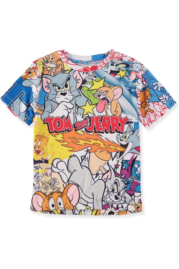 Tom and Jerry Boys 4-20 Short Sleeve Sublimation T-Shirt