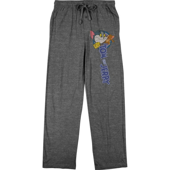 Tom and Jerry Classic Cartoon Characters Men's Charcoal Grey Sleep Pajama Pants - 3XL