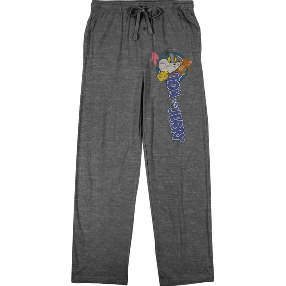 Tom and Jerry Classic Cartoon Characters Men's Charcoal Grey Sleep Pajama Pants - L