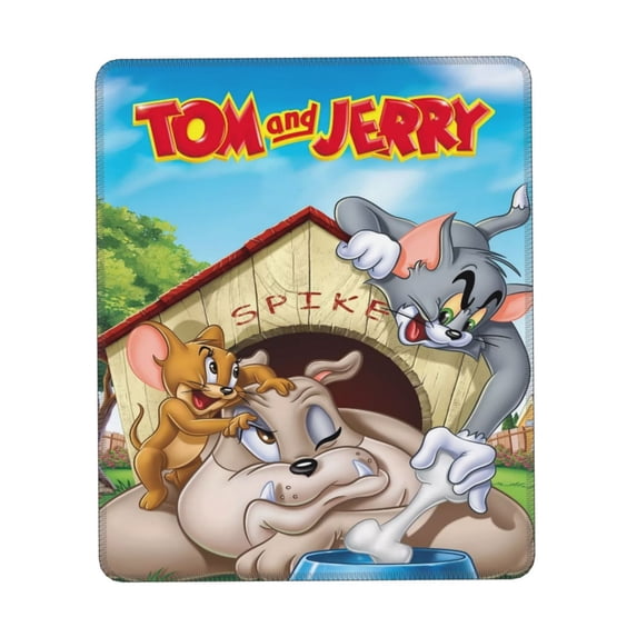 Tom and Jerry Desk Mat, Gaming Mouse Pad Mat with Non-Slip Base Stitched Edges Mousepad for Computer, Office, and Laptop 7.9 x 9.5 in