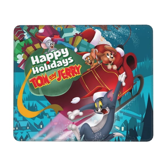Tom and Jerry Desk Mat, Gaming Mouse Pad Mat with Non-Slip Base Stitched Edges Mousepad for Computer, Office, and Laptop 7 x 8.6 in