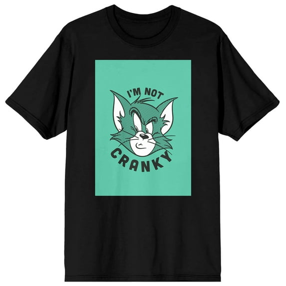 Tom and Jerry I'm Not Cranky Men's Black Graphic Tee-M