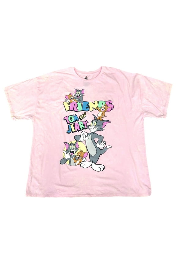 Tom and Jerry Juniors Graphic Tee with Short Sleeves, Sizes XS-XXXL