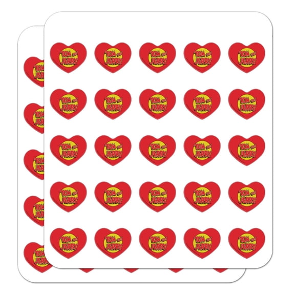 Tom and Jerry Logo Heart Shaped Planner Calendar Scrapbook Craft Stickers
