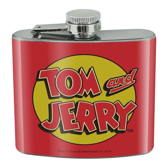 Tom and Jerry Logo Stainless Steel 5oz Hip Drink Kidney Flask