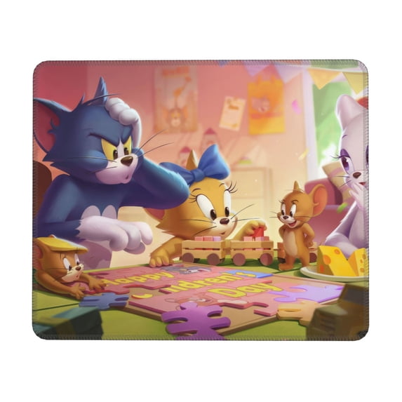 Tom and Jerry Mouse Pad, Computer Mouse Mat, Waterproof Non-Slip Rubber Base MousePads for Office Laptop 10 x 12 inch