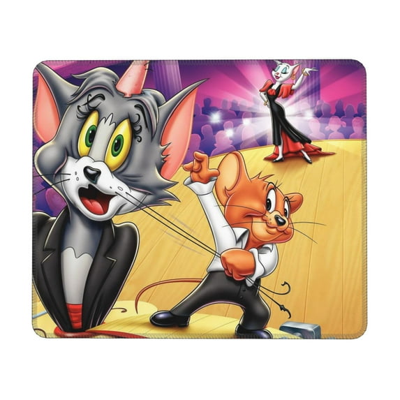 Tom and Jerry Mouse Pad, Computer Mouse Mat, Waterproof Non-Slip Rubber Base MousePads for Office Laptop 8.3 x 10.3 in