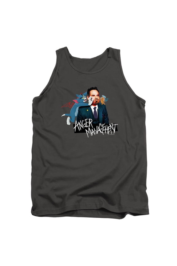 Tom and Jerry Movie Anger Management Unisex Adult Tank Top,Charcoal, Large