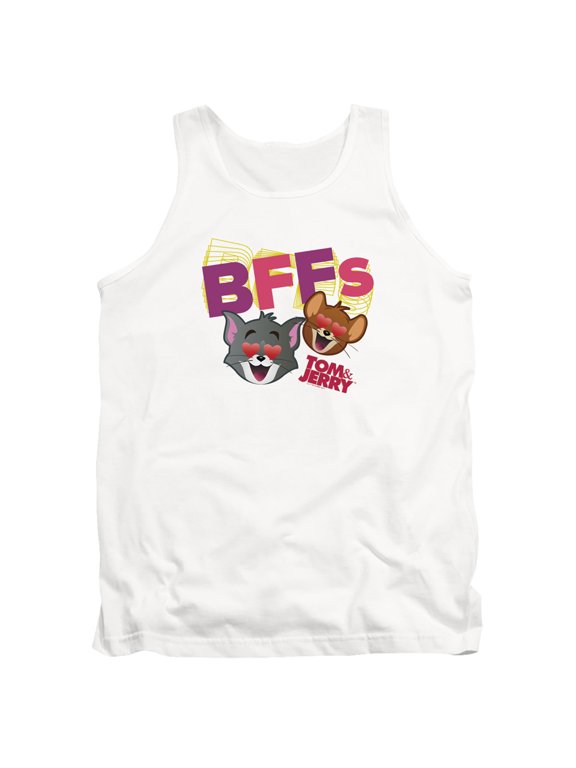 Tom and Jerry Movie BFFs Unisex Adult Tank Top,White, Large
