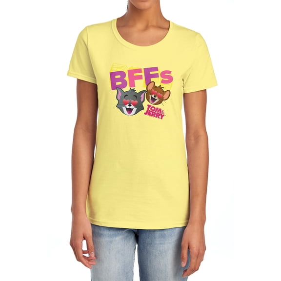 Tom and Jerry Movie BFFs Women's T Shirt,Banana, Medium