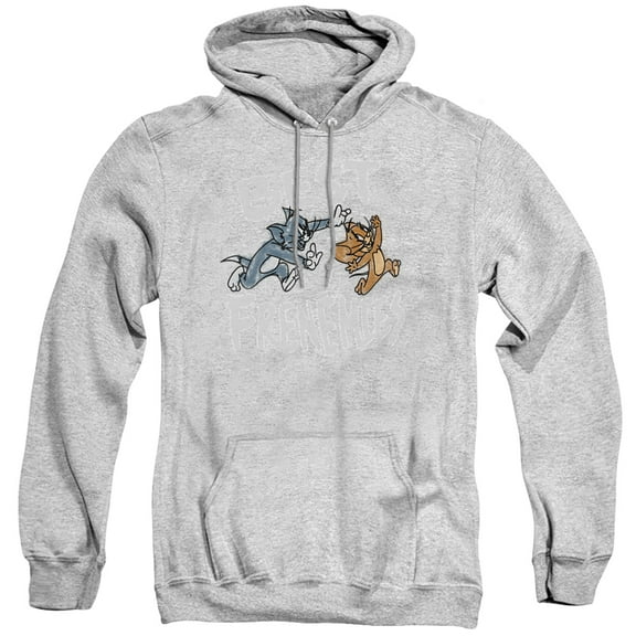 Tom and Jerry Movie Best Frenemies Unisex Adult Pull-Over Hoodie,Athletic Heather, 2X-Large