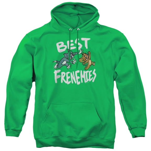 Tom and Jerry Movie Best Frenemies Unisex Adult Pull-Over Hoodie,Kelly Green, Large