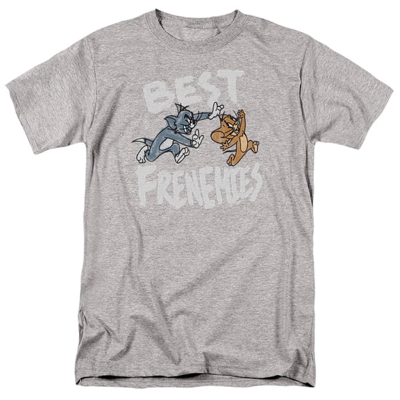 Tom and Jerry Movie Best Frenemies Unisex Adult T-Shirt, Athletic Heather, X-Large