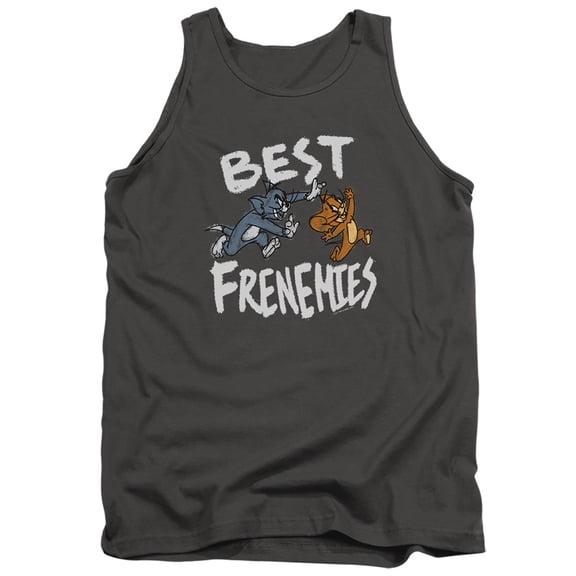 Tom and Jerry Movie Best Frenemies Unisex Adult Tank Top,Charcoal, 2X-Large