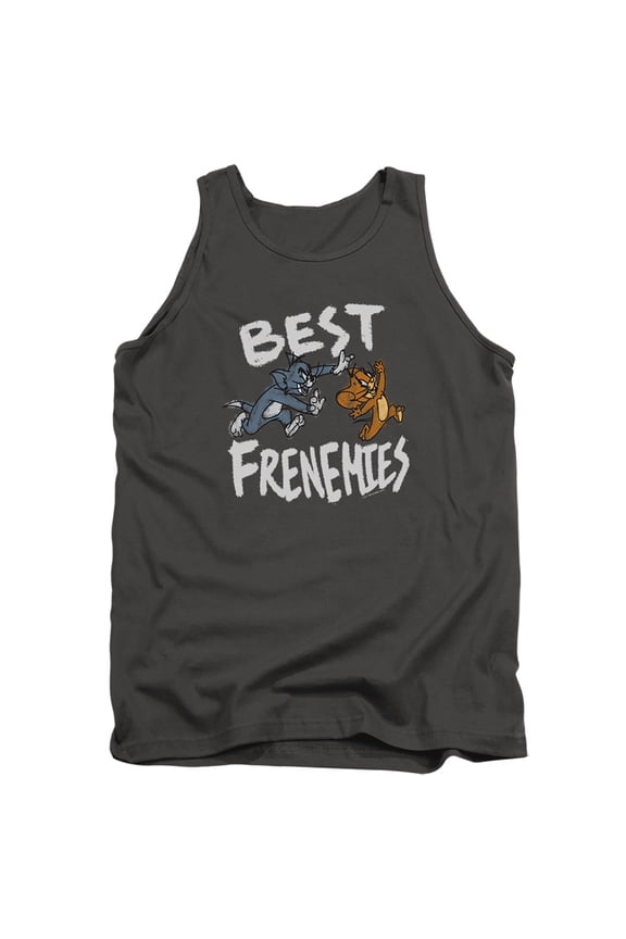 Tom and Jerry Movie Best Frenemies Unisex Adult Tank Top,Charcoal, Large