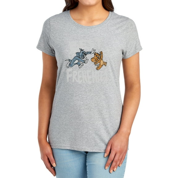 Tom and Jerry Movie Best Frenemies Women's T Shirt,Athletic Heather, Small